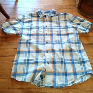 Men's Outdoor Life Plaid Button Down Short sleeve Shirt L